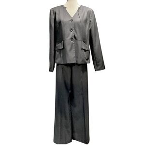 2 pc Black Suit Jacket and Pants by Isabella Suits, Unique, 3 Button, Size 14